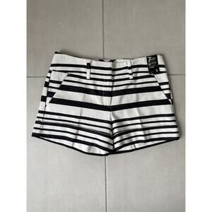 New York & Company Cuffed Shorts Striped Multicolor